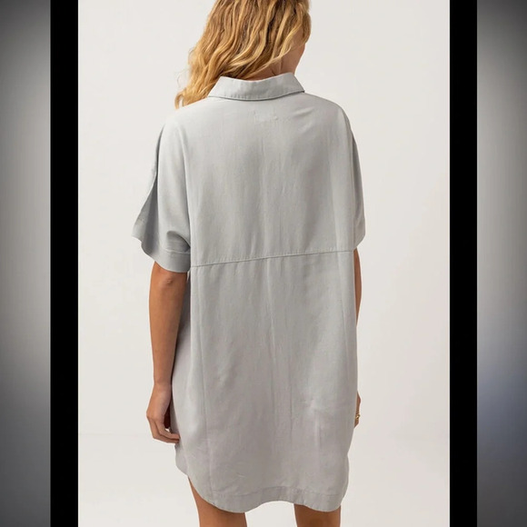Warehouse brand collared tunic mini dress taupe color size 6 UK so US size 2 - Picture 1 of 5
